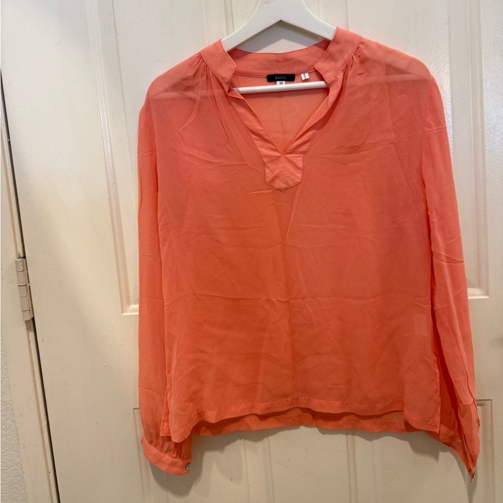 Raoul 100% silk popover top blouse shirt 38